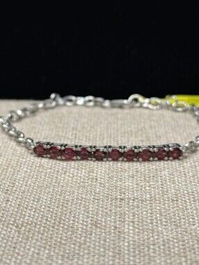 Sterling Silver 1.95 TCW Mahenge Spinel Bracelet 7.5"